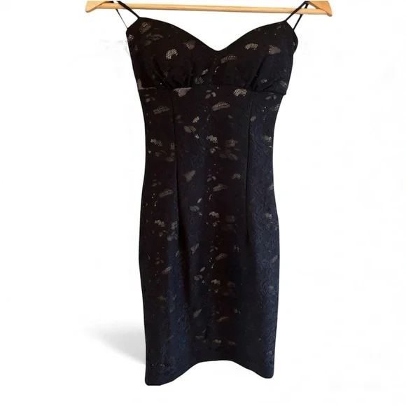 CCO Strapless Mystic Black Lace Dress - Picture 1 of 4